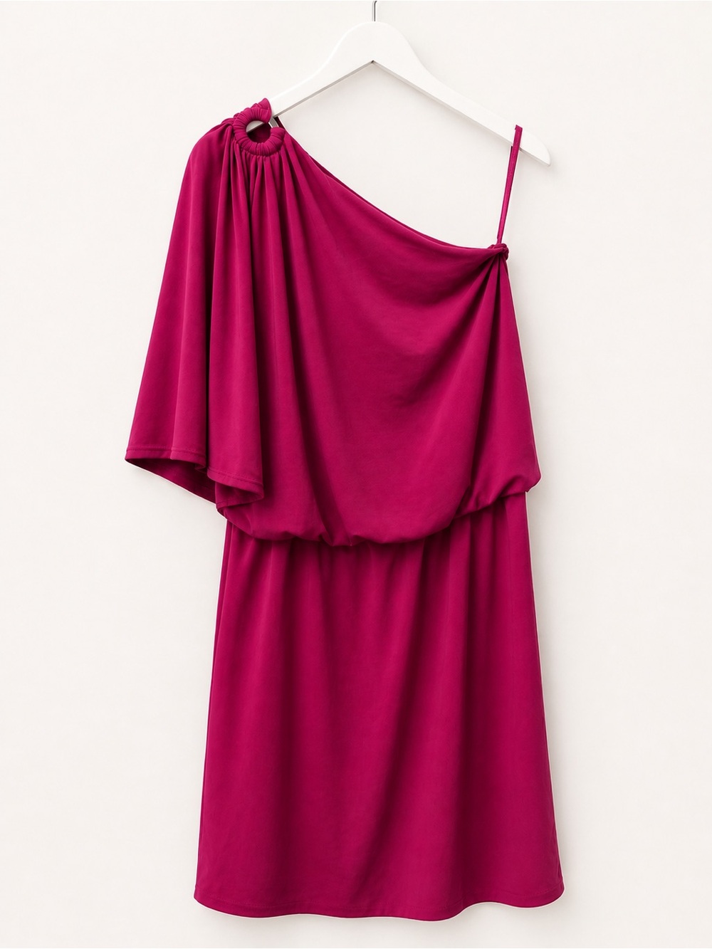 WHBM One Shoulder Pink Cocktail Dress Ring Detail Size 00 NWT